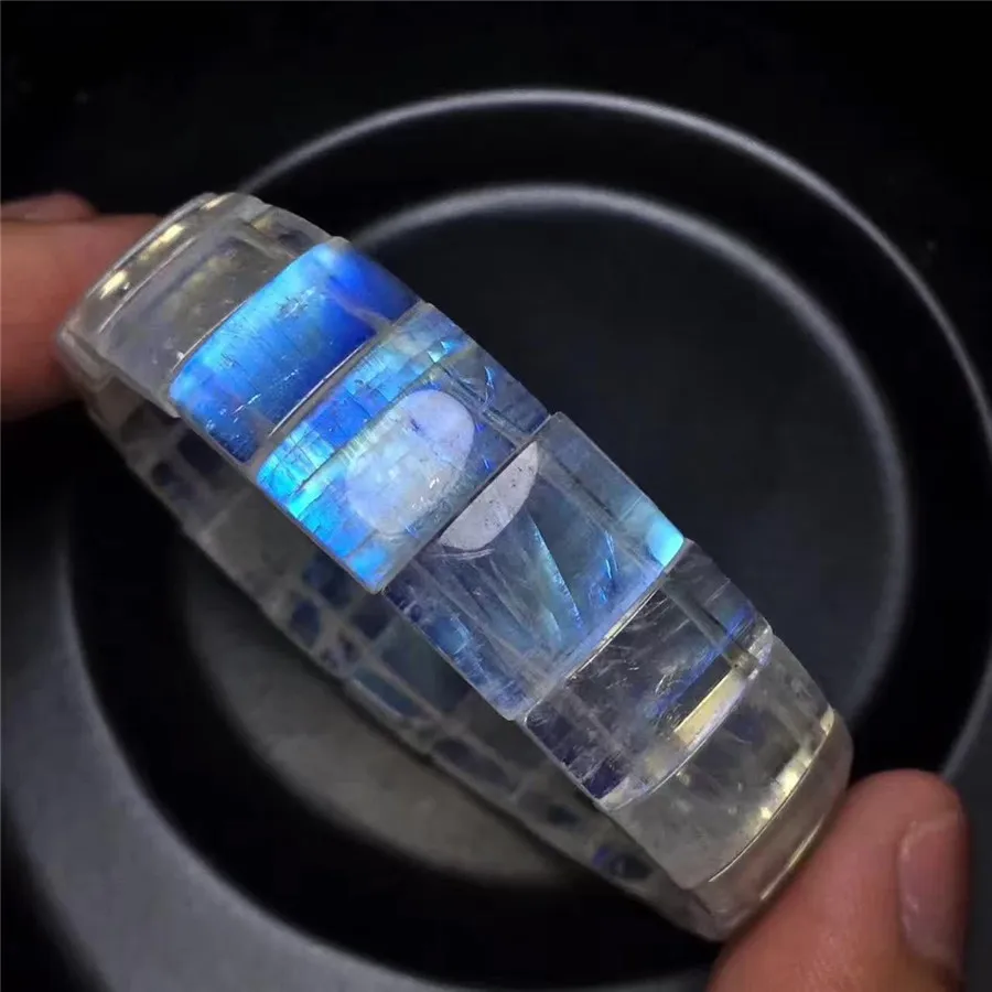 Высокое качество натуральный лунный камень синий свет кристалл прямоугольные