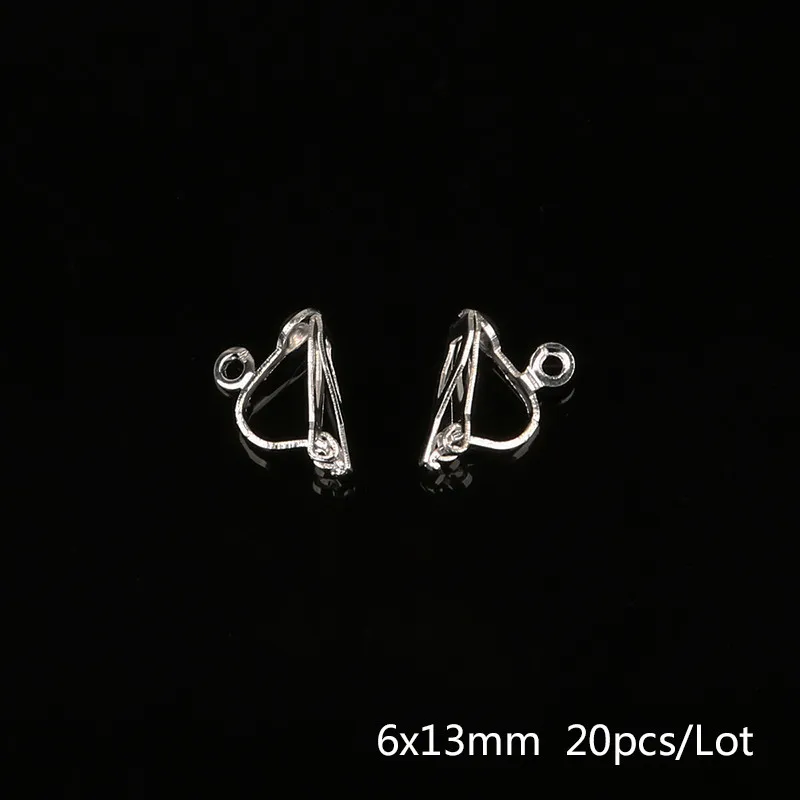 Rhodium Plated 4-20 шт./лот различные формы медная железная металлическая серьга в виде клипсы позолоченные серебряные серьги крючки для женщин - Окраска металла: Rhodium Plated
