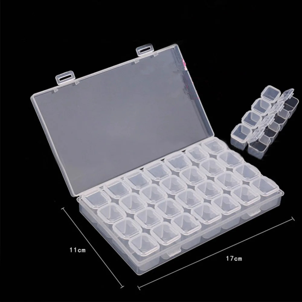

28 Grids Transparent Tablet Medicine Makeup Crystal Box Organizer Storage Plastic Box Jewelry Storage Make Up Organizer Dividers