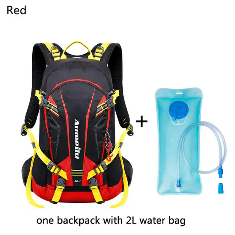 Велосипедный рюкзак 20л Водонепроницаемый MTB велосипедные сумки для мужчин, велосипедный рюкзак с дождевиком, дорожный велосипедный гидратационный рюкзак - Цвет: red with water bag