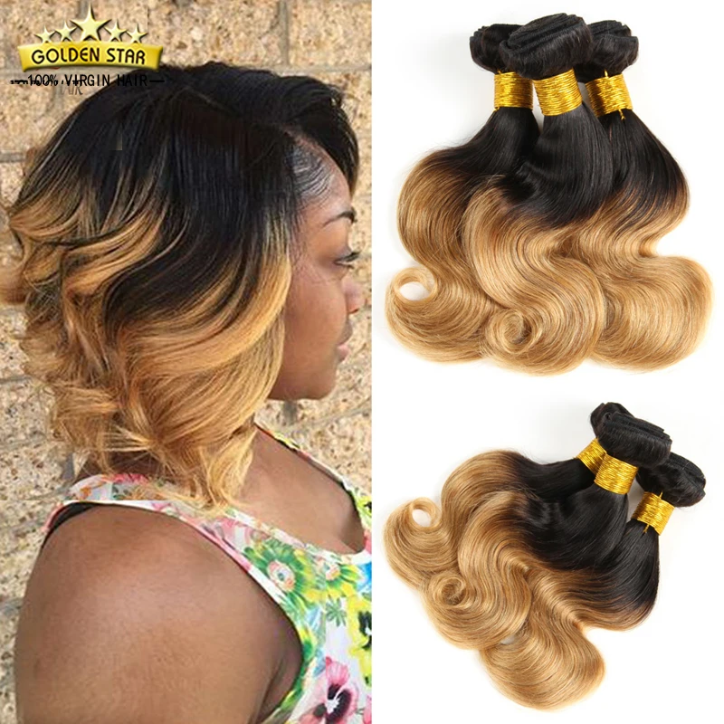 8A Ombre Brazilian Body Wave Virgin Hair 4 Bundles Blonde ...