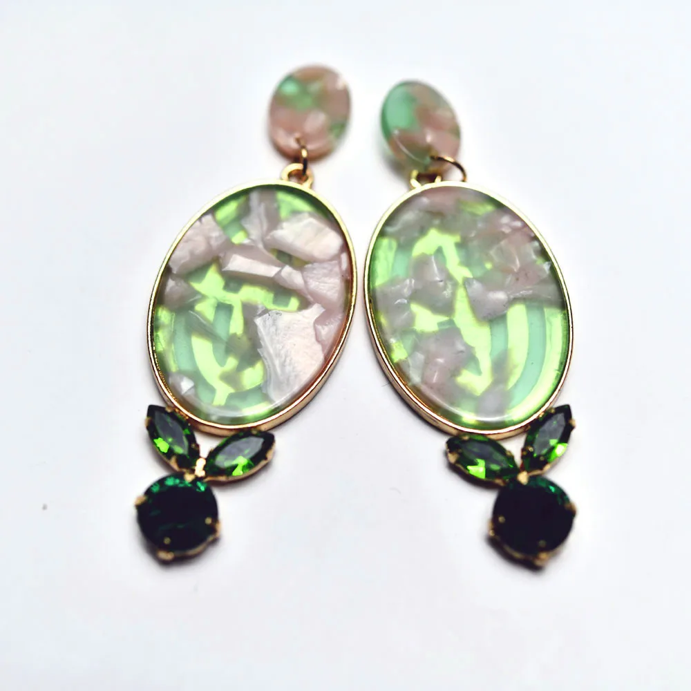 

flower earrings green acrylic pendant jewelry for women fashion earrings girls trendy beautiful cute acrylic women's earrings