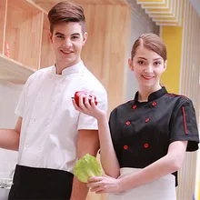 (5 get 15% off, 10 get apron) man/woman chef wear uniform clothes blank/white short sleeve restaurant hotel kitchen coverall