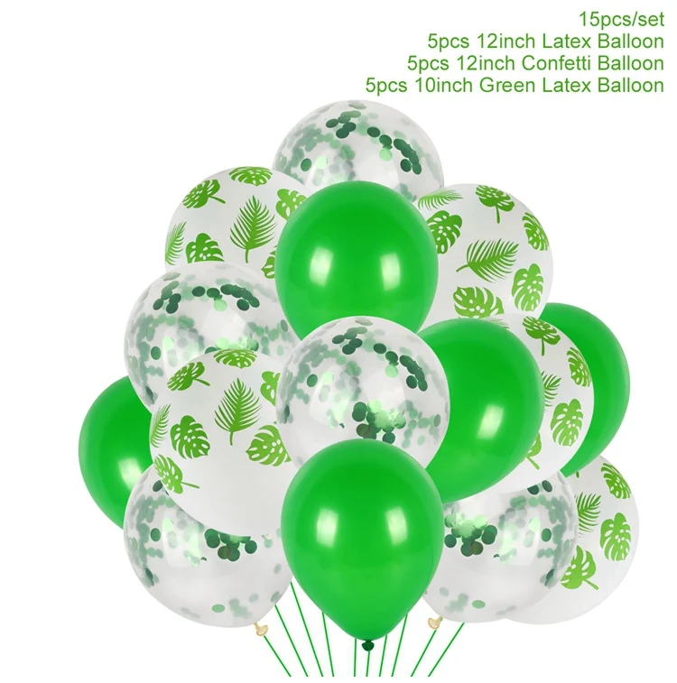 Зеленые шары пальмовый лист шары из латекса животный лес День рождения воздушные шары Гавайские вечерние украшения джунгли воздушные шары животные шары День рождения - Цвет: Tropical Balloon C