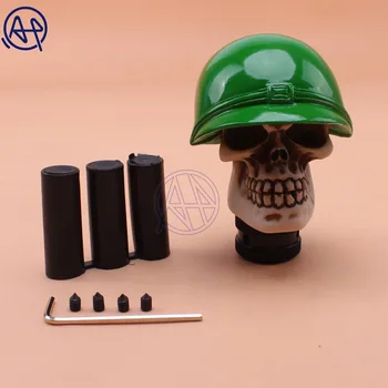 

Universal Car Truck Green Hat Skull Head Style Gear Knob Handle Gear Shift Knob Manual Shifter Shift Lever Knob Handbrake Cover