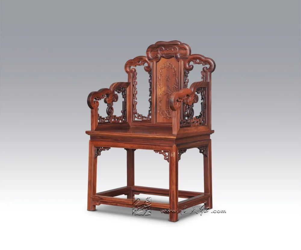 Rosewood Office computer backed Armchair Living Room Reception American Retro Antique Coffee Chair Solid wooden Annatto Red wood