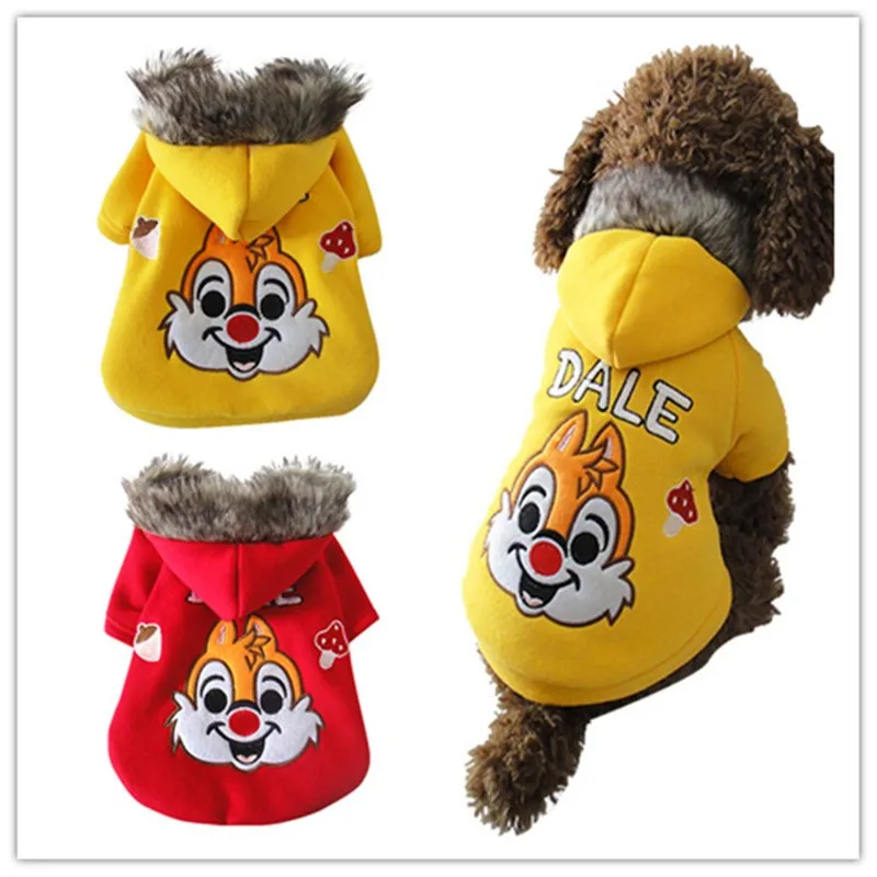 Free Shipping! Cute Cartoon Pet Dog Clothes Coat Winter Warm Hooded