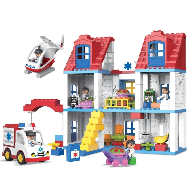 

120PCS City Hospital Rescue Building Block Doctor Nurse Girl Brick Set Kids Toys Compatible With Duplo Christmas Gift