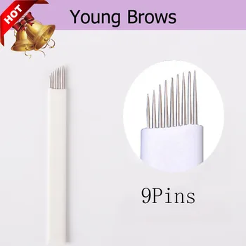 

9 Pins 0.25mm 30 Pcs a Lot Tebori Needles sterilized by Gamma Ray Free Shipping Curved Flat Microblaing Needles