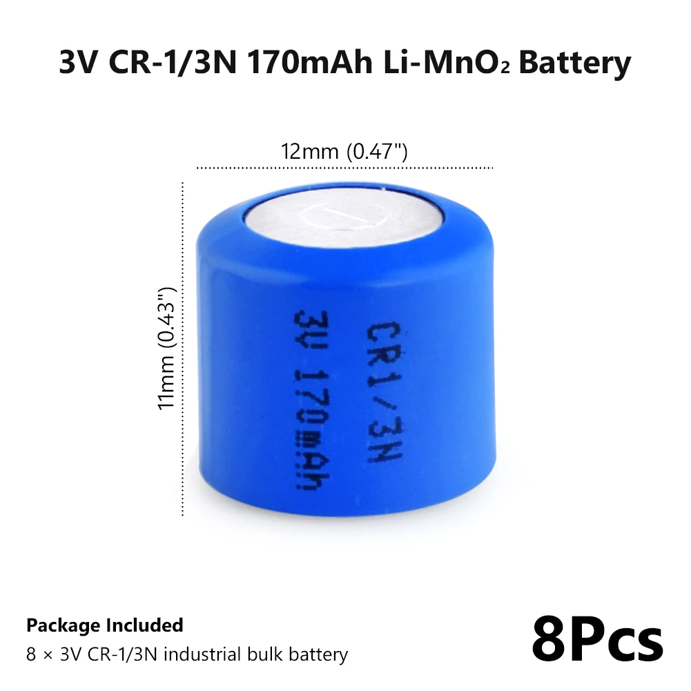 YCDC 3V литиевые элементы CR1/3N Кнопочная батарея CR11108 DL1/3N 2L76 CR1 CR111 170mAh высокоразрядные Аккумуляторы высокого тока - Цвет: 8 PCS