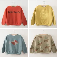 2017 Bobo Choses Garçons Filles Manches Longues T-shirt Tops Automne Vêtements Enfants Pulls Molletonnés de Bande Dessinée Impression T-shirt Bébé Vêtements