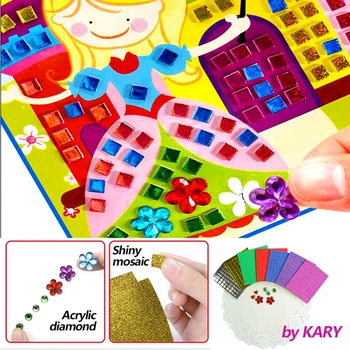 

3D Crystal Acrylic Puzzle DIY Mosaic Foam EVA Stickers Handmade Art Cartoon Creative Educational Toys For Children Can Select