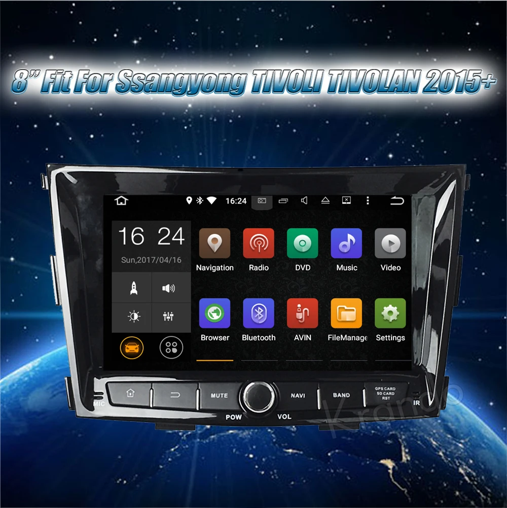 Top Krando 8" Android 8.0 car audio radio navigation multimedia system for Ssangyong Tivoli Tivolan 2015+ gps dvd player DAB+ 1