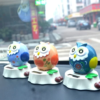 

1 Pcs Cute Solar Powered Energy Shaking Head Owl Car Decoration Ornament Creative Auto Lovely Owl Decor Car Styling Accessories
