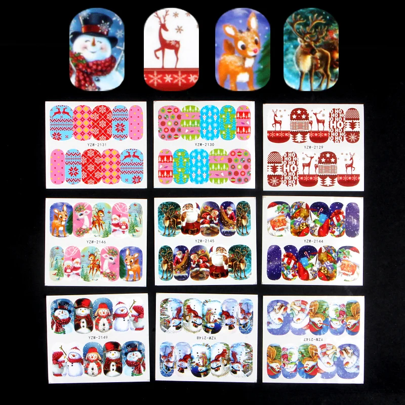 

LCJ 48 Sheets DIY Christmas Design Fashion Water Transfer Sticker Nail Art Decals Manicure Styling Tools