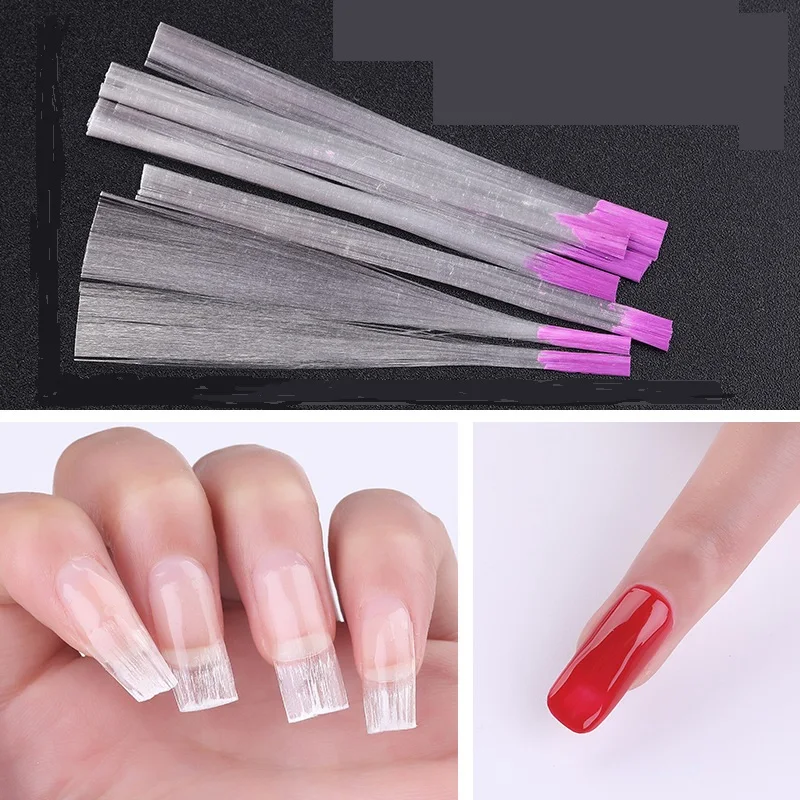 

100pcs/set Nail Extension Fiberglass Nails Fiber Fibernails Nail Acrylic Tips Extension Pack Fiber Glass Nails Building Gel
