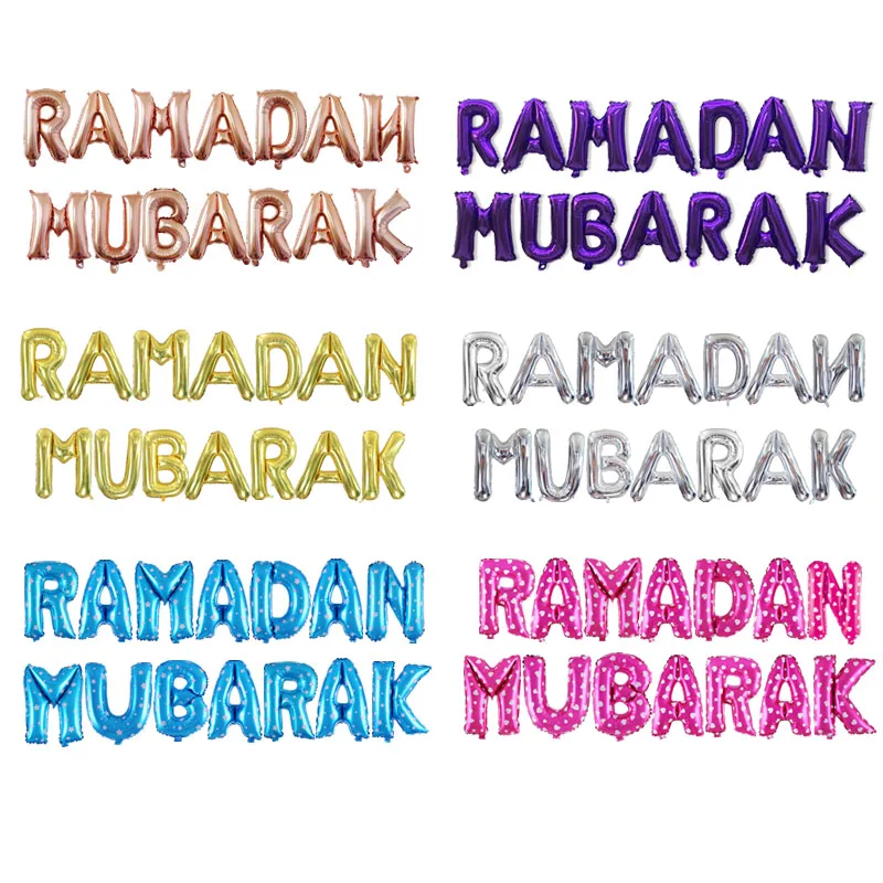 EID Mubarak Letter Balloons for Muslim Islamic Party Decorations Eid al-firt Ramadan Decorations Ramadan Mubarak Party Supplies