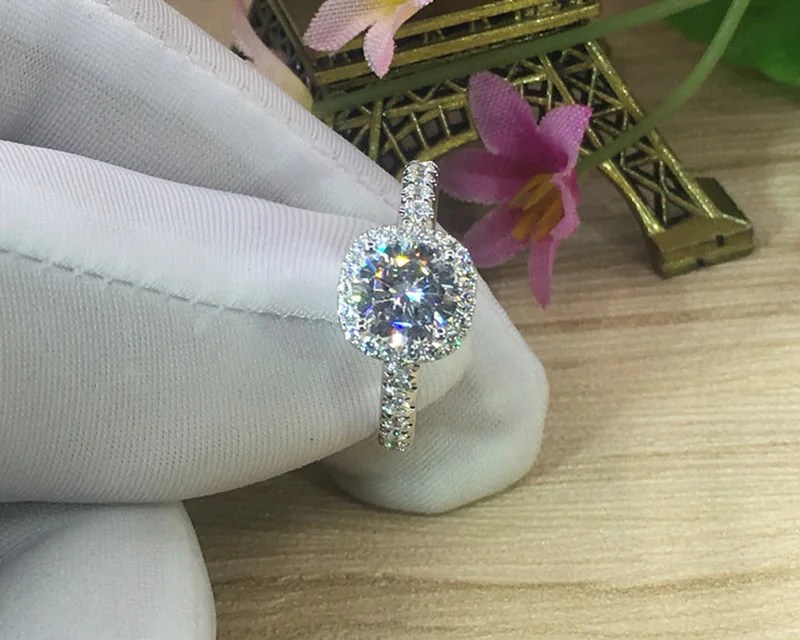 18K 750Au Золотое кольцо состав Moissanite бриллиантовое кольцо D Цвет VVS с национальным сертификатом MO-00107-02