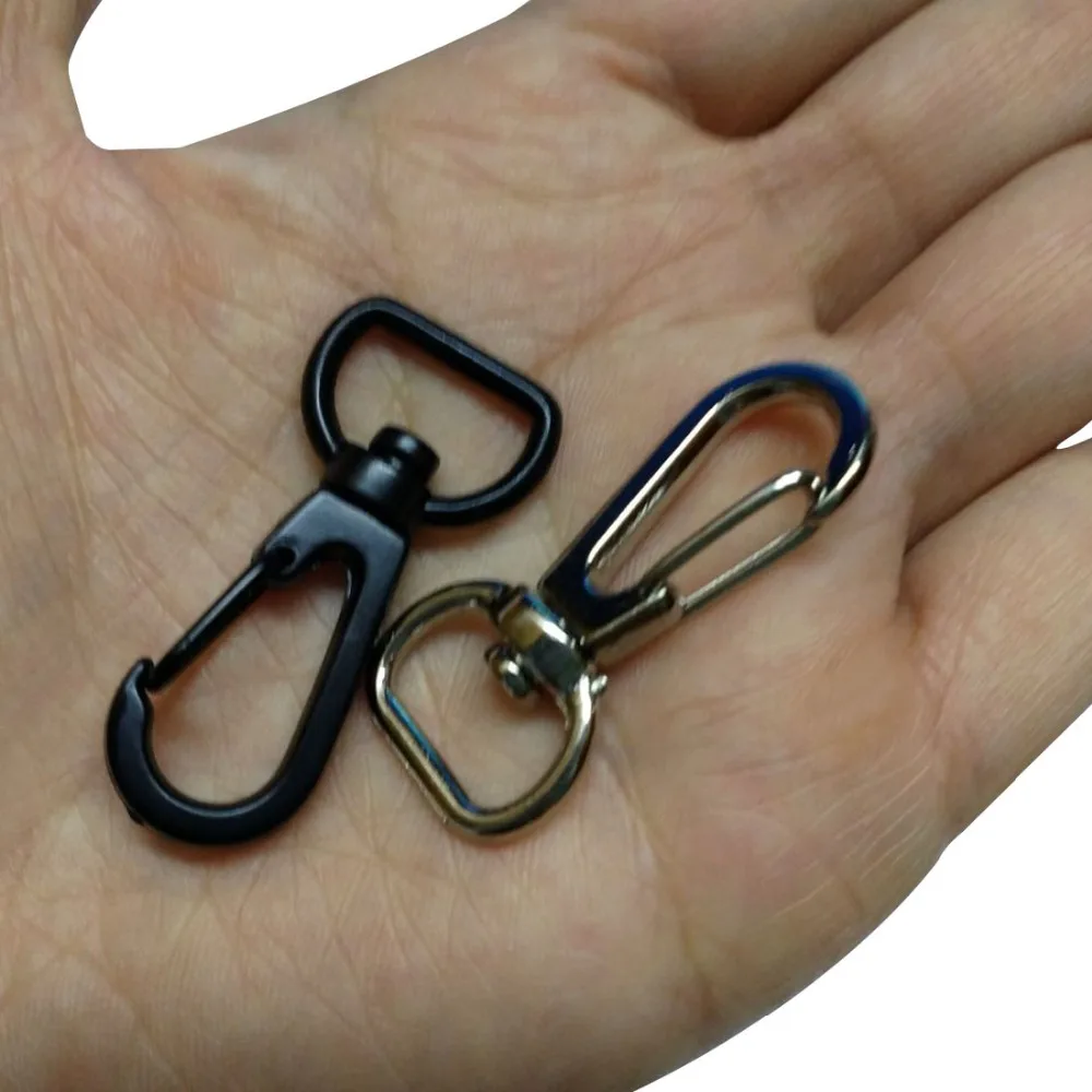 

50pcs/Lot 13mm 0.51 Inch Nickle/Matte Black Color Alloy Swivel Clasps Snap Key Hooks DIY Key Chain Ring Free Shipping