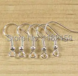 

Free Shipping 1000Pcs Ear Wire Hook With Spring and Ball Silver 18x20mm For Jewelry Making Craft DIY