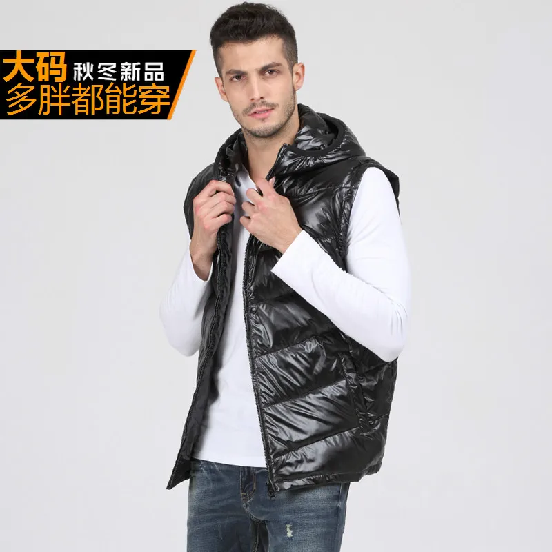 

new arrival obese winter with a hood outerwear thermal Men down vest plus big size XL - 5XL 6XL 7XL 8XL 9XL 10XL 11XL 12XL 13XL