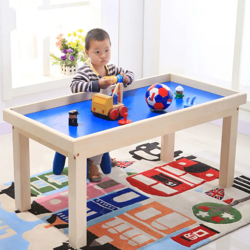 

Children's game desk puzzle solid wood toys to play the game table.