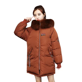 

Wmswjh 2019 New Women Winter Jacket Flower Embroidery Faux Fur Jacket Fashion Cotton Padded Thick Warm Hooded Coat Parka WJM271