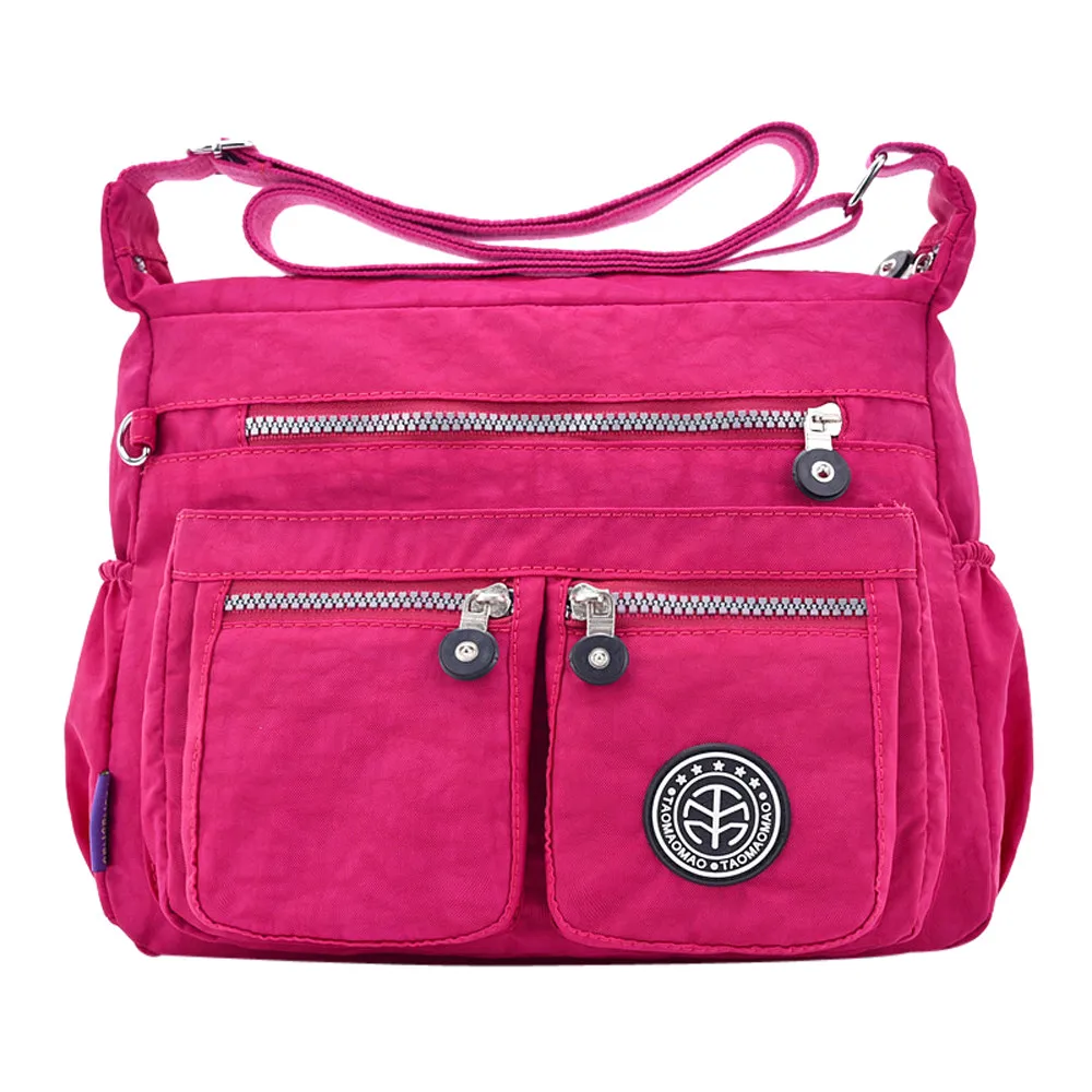 المرأة أزياء بلون سستة للماء النايلون حقيبة كتف Crossbody حقيبة بولسا الأنثوية دروبشيب جديد 2019 الساخن بيع ** 1