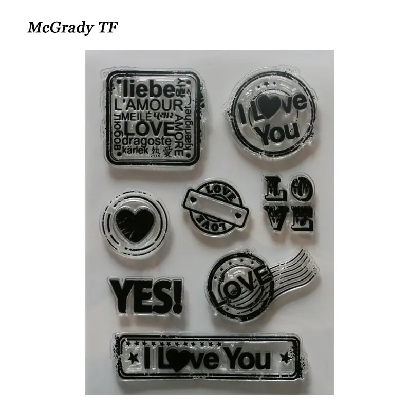 1pcs Pattern Wedding Clear Stamp Diy Silicone Scrapbooking Card Making