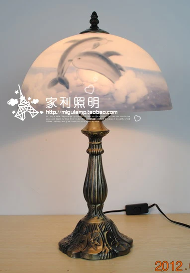 

Child lamps oil painting bedside table lamp study light 30 dolphin