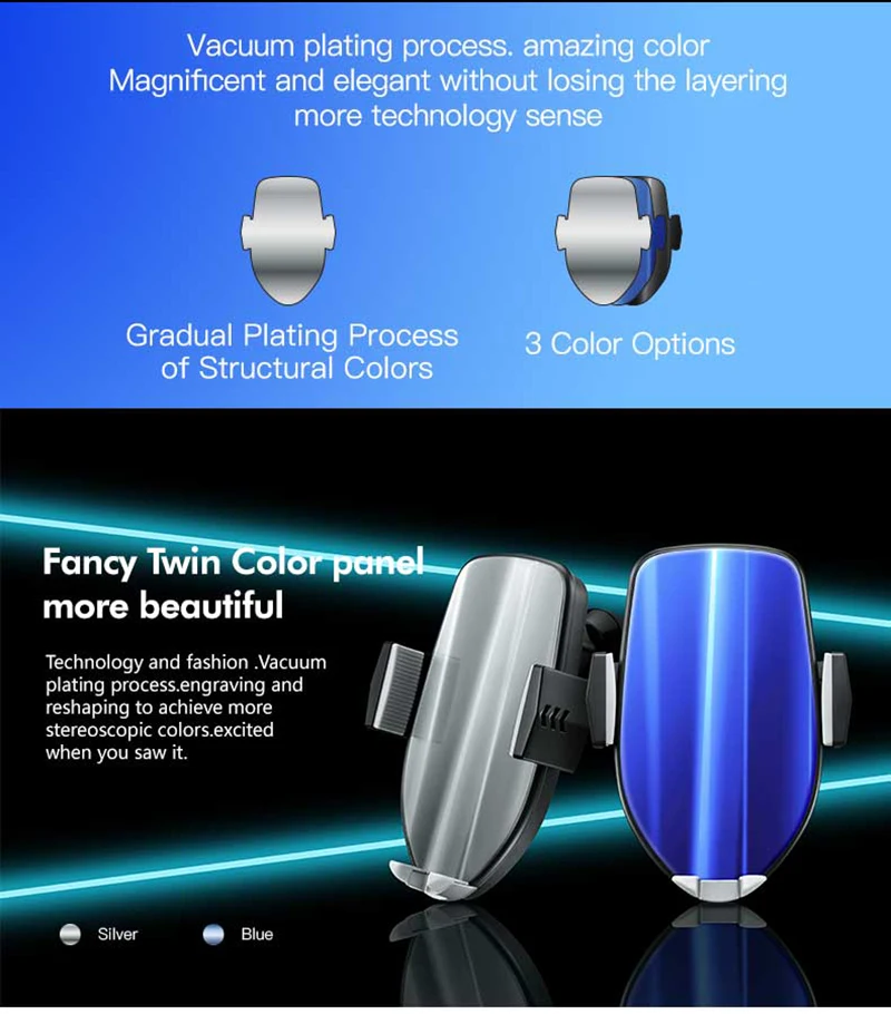 02Qi Charging Holder Fast Charging Car Wireless Mobile Phone Charger 