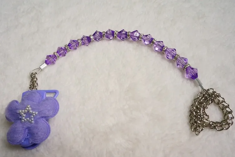 MIYOCAR потрясающий принцесса фиолетовый кристалл ручной работы пустышка цепь/соска зажимы/пустышка Клип/зажим для прорезывателя/держатель соска