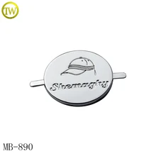MB890 Заказная крышка металлическая тарелка с логотипом цинк металл этикетка для одежды и сумок