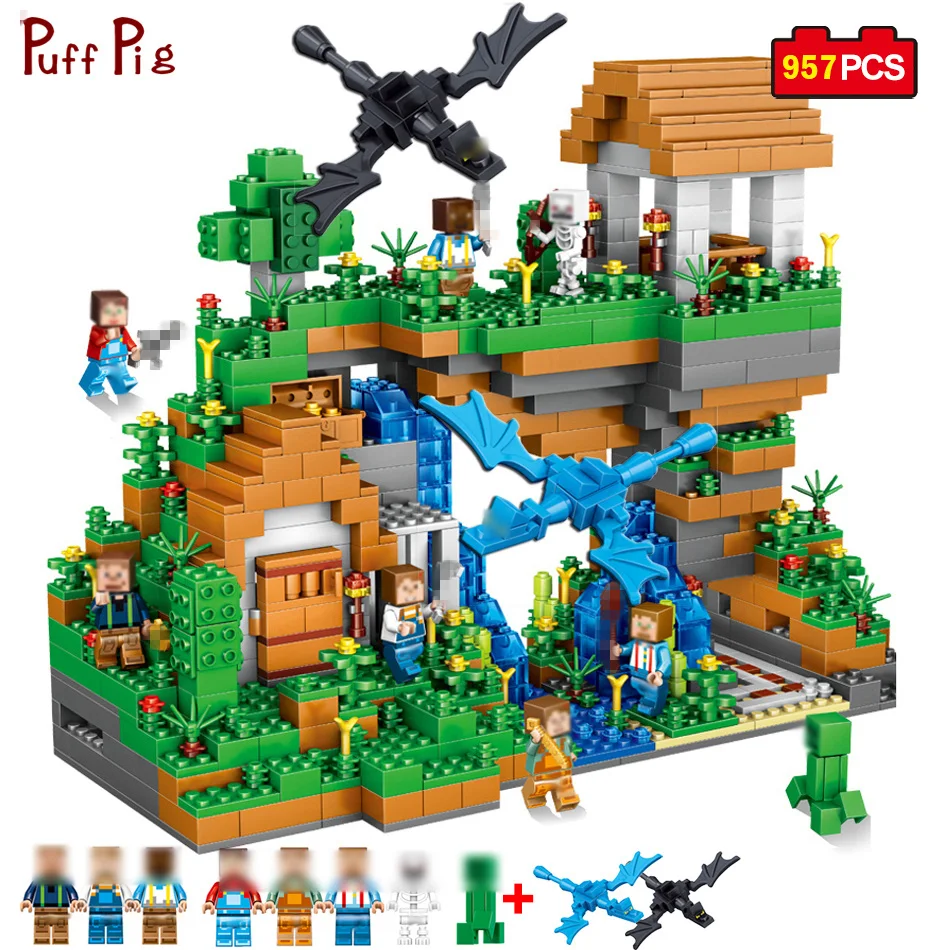

957pcs My World Ancient Castle Adventure Mini Animal Figures Building Blocks Compatible Minecraft Legoe City Bricks Children Toy