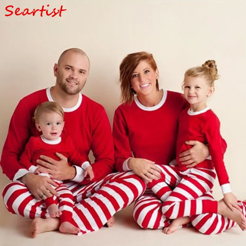 searist family christmas pajamas set father mother kids striped xmas pjs sets baby clothing set t shirt leggings pajamas set 30c - Family Christmas Pjs searist family christmas pajamas set father mother kids striped xmas pjs sets baby clothing set t shirt leggings pajamas set 30c - Family Christmas Pjs