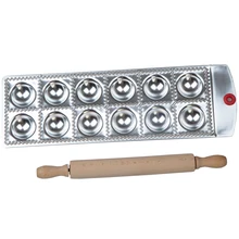 12 Löcher Runde Ravioli Tablett Set Mit einem Hölzernen Nudelholz Pasta Cutter Gebäck Ravioli-maschine Knödel Form