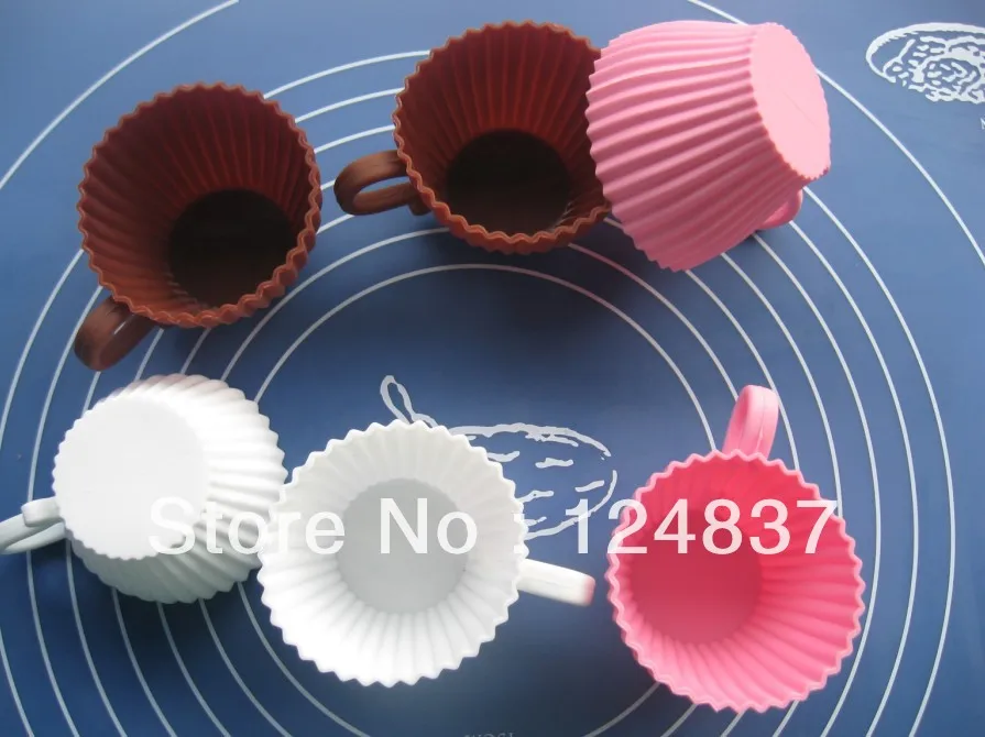 tea cup Silicone Mold Cake Decorating Cupcake Cups Muffin Cup DIY Baking mold lovely Jelly pudding bake |