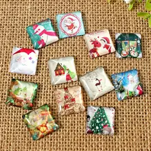 Разного типа квадратная стеклянная мозаика Рождественский микс шаблон фото стеклянный кабошон для изготовления ювелирных изделий