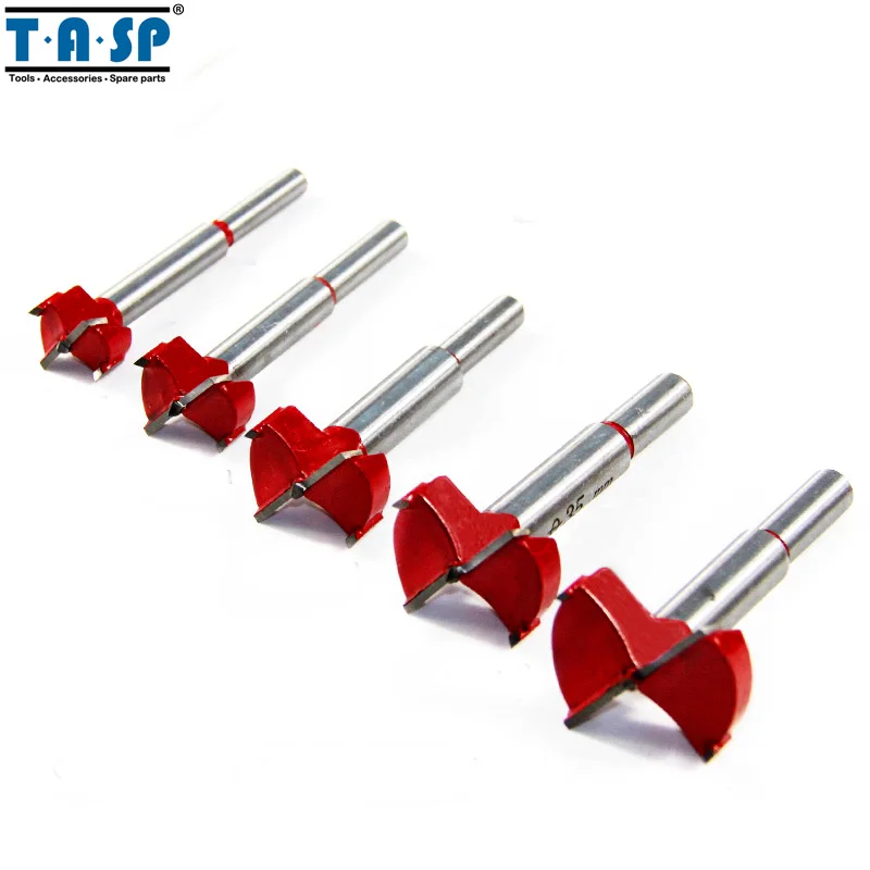 

5 Pieces Forstner Drill Bit Hole Saw Woodworking Cutter Hinge Open Tungsten Carbide Cutting Edges Round Shank Carpenter Tool