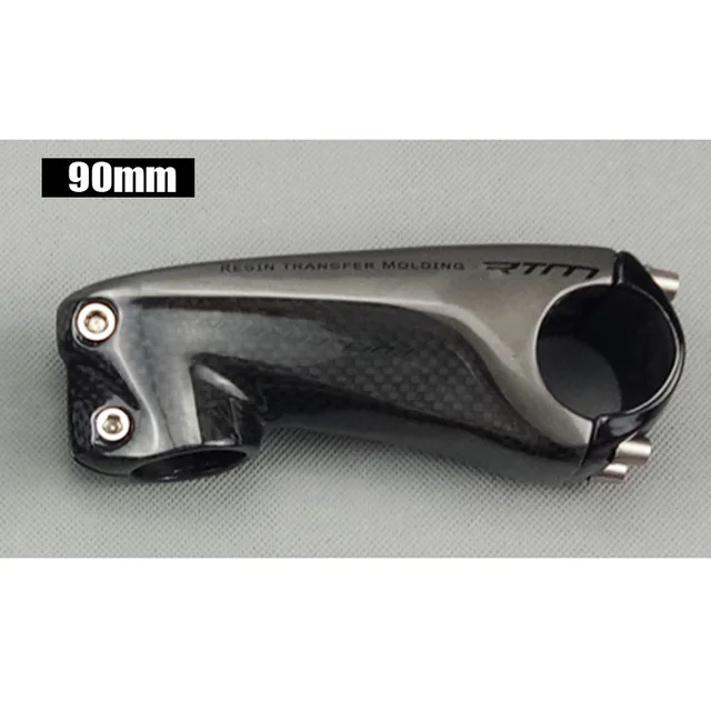 TMAEX New Full Carbon Stem Road/Mountain Bike Stem 80/90/100/110MM Red/Black/White/Silvery Free Shipping Bicycle Stem Parts - Цвет: Silvery Glossy 90MM