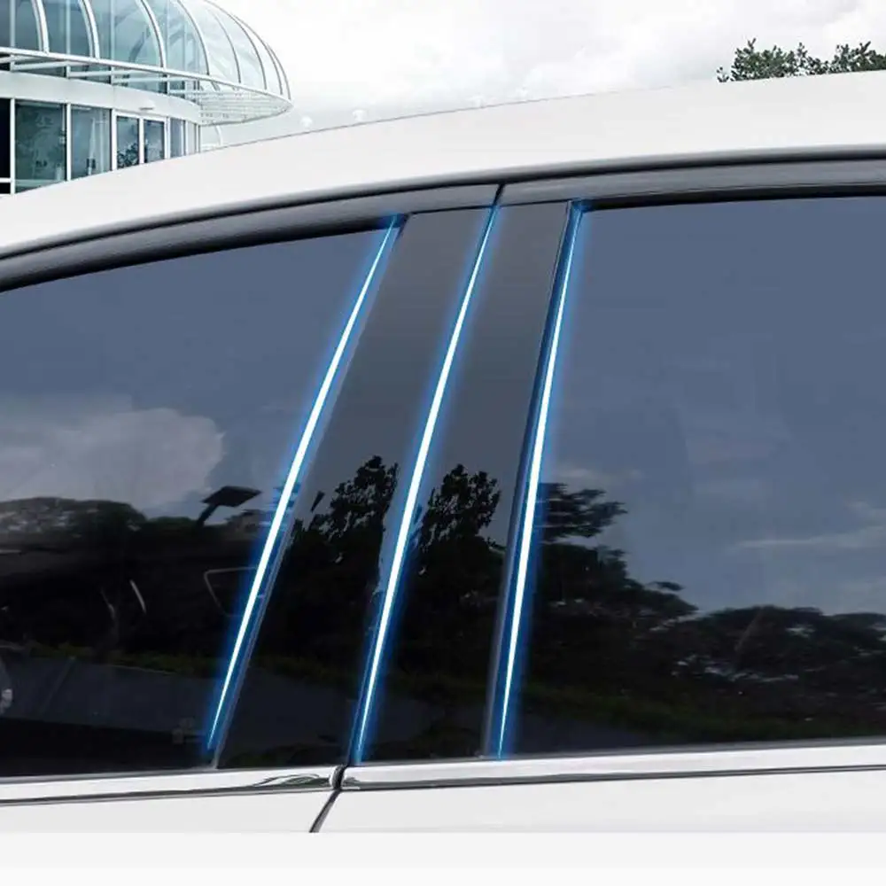 

6PCS/Set Car Window B C Pillars Auto Stickers Trim Covers Car Styling For Audi Q5 2009-2019 Car External Accessories
