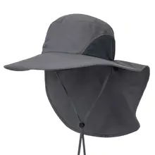 Outdoor Hiking Fishing Wide Brim Unisex Bucket Hats with Neck Flap Cap