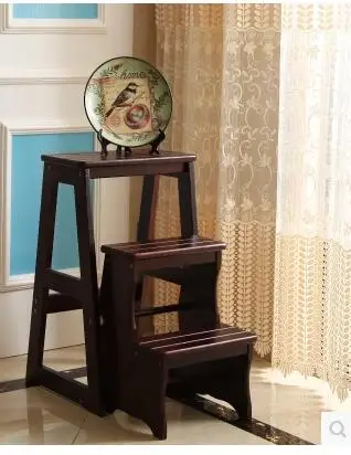 Casa multi função de dobramento da cadeira da escada. escada de madeira completamente real. cadeira. escada. Real cadeira dobrável de madeira bancada