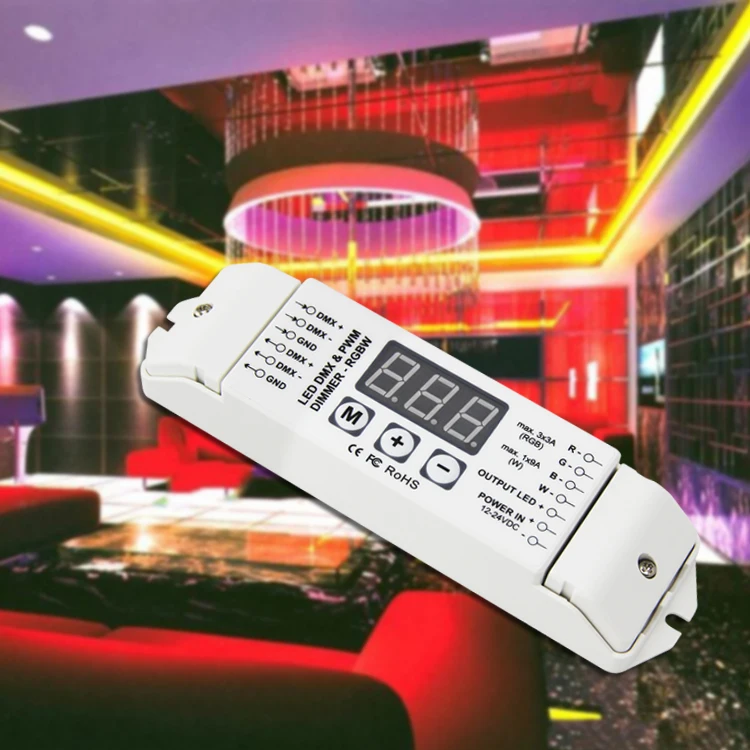 

BC-834 Led DMX Controller DC12V -24V DMX512/1990 Decoder RGBW 4CH strip light LED Decoder For SMD RGBW 5050 LED strips lamp