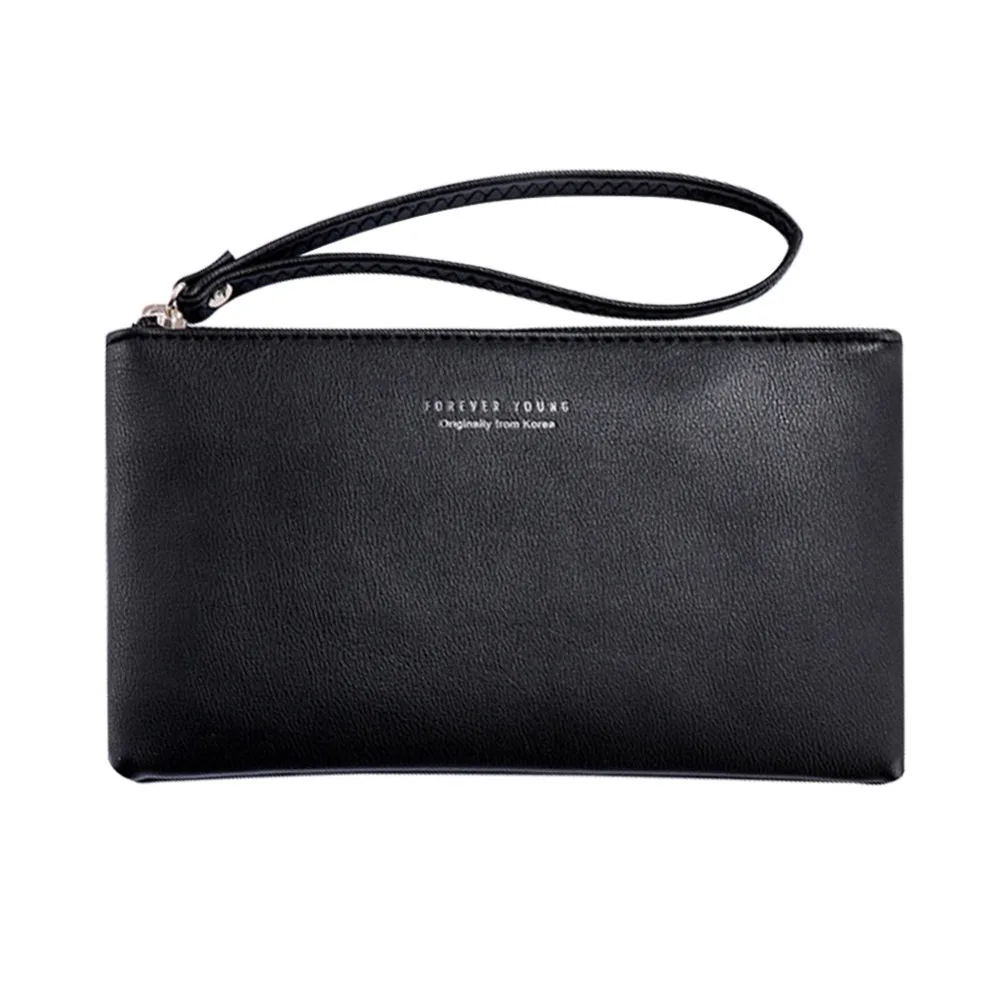 Fashion women’s clutches PU Leather Zipper Wallet Simple handbags for women 2018 Waterproof clutch female women leather handbags