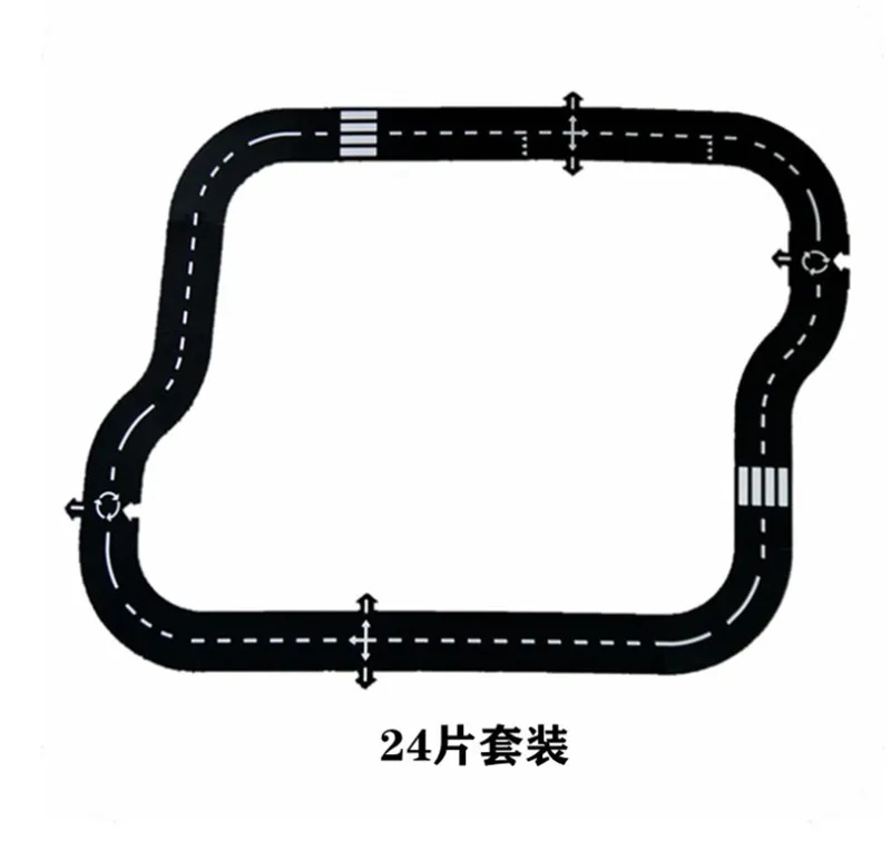 DIY ПВХ сплайсинг детский игровой коврик автомобиль трек шаблон обучение по головоломкам игрушка скандинавском стиле детская комната украшение пол ковер - Цвет: 24pcs