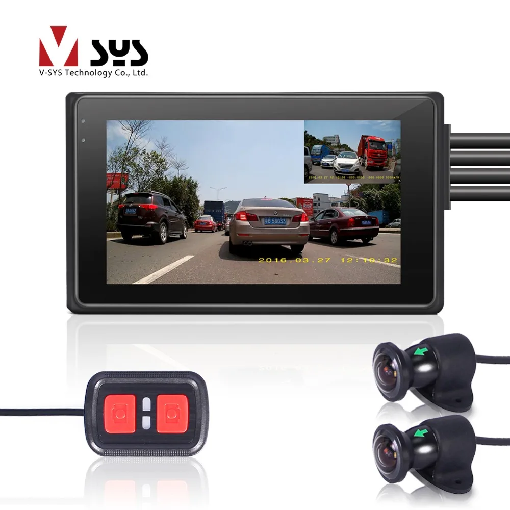 SYS M2F WiFi Dual FHD 1080P Motorcycle Dash Cam DVR with 170 Degree