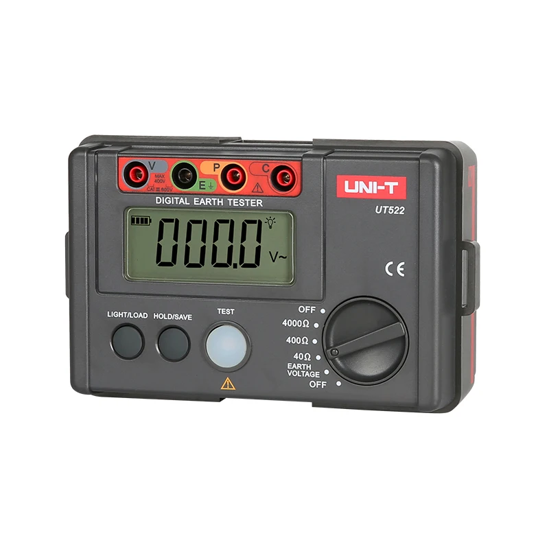UNI-T UT522 цифровой заземления Измеритель сопротивления 0-400 V 0-4000 Ом переменного тока Сопротивление изоляции тестер с ЖК-дисплей подсветки