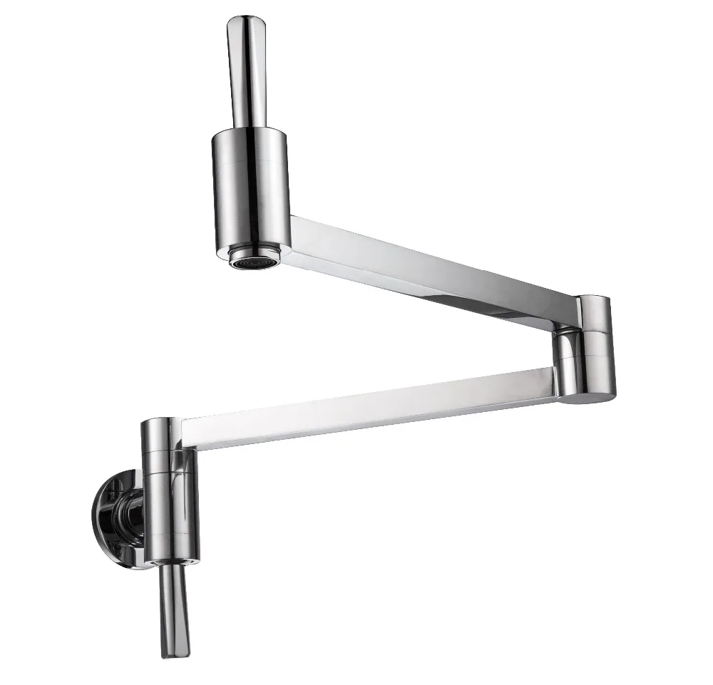 

Free ship Wall Mounted solid Brass single cold Pot Filler faucet tap, Double Joint Spout Chrome Wall Mounted Kitchen Faucet NEW