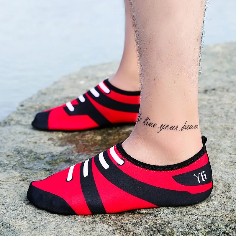 الرجال النساء عاشق أكوا أحذية الرياضات المائية السباحة بحر الغوص أحذية الشاطئ المنبع الإرتحال بيرفوت الجلد الأحذية في الهواء الطلق الأحذية ...